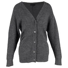 Alexander Wang Cardigan abotoado em lã cinza Cinza