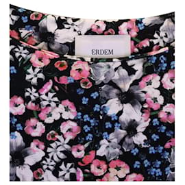 Erdem-Erdem Reese Floral Knee-Length Dress in Multicolor Viscose-Other,Python print