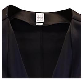 Totême-Totême Tie-Detail Midi Dress in Black Viscose-Black