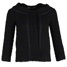Alberta Ferretti-Veste en tweed Alberta Ferretti en laine noire-Noir