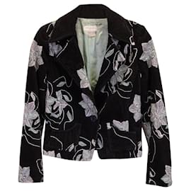 Dries Van Noten-Dries Van Noten Floral-Embroidered Jacket in Black Cotton-Black