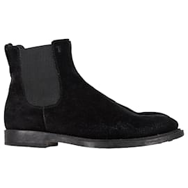 Tod's-Tod's Chelsea Boots in Black Suede-Black