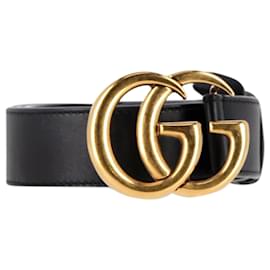 Gucci-Gucci GG Marmont Belt in Black Leather-Black