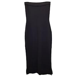 Michael Kors-Michael Kors Strapless Midi Dress in Black Cashmere-Black