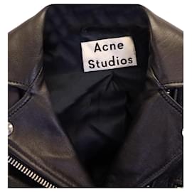 Acne-Chaqueta motera de Acne Studios en piel de cordero negra-Negro