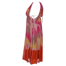 M Missoni-M Missoni Vestido Midi Sem Mangas em Lã Multicolor-Outro