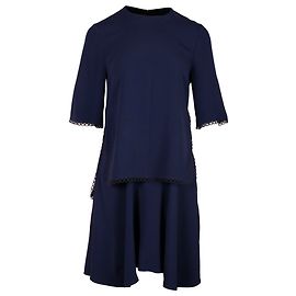 Stella Mc Cartney Abito a strati smerlato Stella McCartney in viscosa blu navy Blu Blu navy