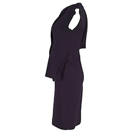 Roland Mouret-RM by Roland Mouret Draped Dress in Violet Wool-Purple