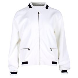 Chanel Knit Blouson Jacket in White Rayon White