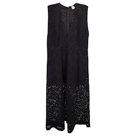 Totême-Totême Broderie Anglaise Maxi Dress in Black Cotton-Black