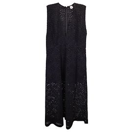 Vestido largo Totême con bordado inglés de algodón negro Negro