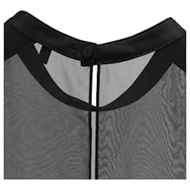 Theory-Theory Sleeveless Semi-Sheer Dress in Black Polyester-Black