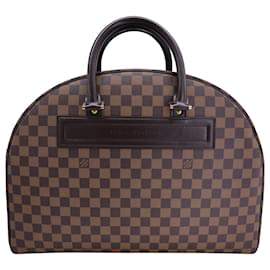 Louis Vuitton-Louis Vuitton Damier Ebene Nolita GM Bag in Brown Coated Canvas-Brown