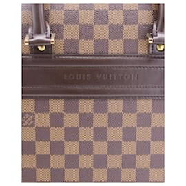 Louis Vuitton-Louis Vuitton Damier Ebene Nolita GM Bag in Brown Coated Canvas-Brown
