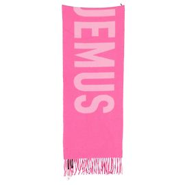 Lenço exclusivo Jacquemus L'echarpe contrastante em lã virgem rosa Rosa