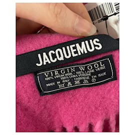 Jacquemus-Sciarpa Jacquemus L'echarpe a contrasto in lana vergine rosa-Rosa