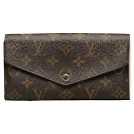 Louis Vuitton-Portafoglio lungo Louis Vuitton Portefeuille Sarah in tela M62235 in buone condizioni-Altro