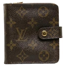Louis Vuitton-Louis Vuitton Compact Zip Canvas Short Wallet M61667 in good condition-Other