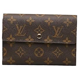 Louis Vuitton-Louis Vuitton Porte Tresor Etui Papier Geldbörse Canvas Lange Geldbörse M61202 in gutem Zustand-Andere