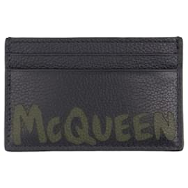 Alexander Mcqueen-Card Holder - Alexander McQueen - Leather - Black/Khaki-Black