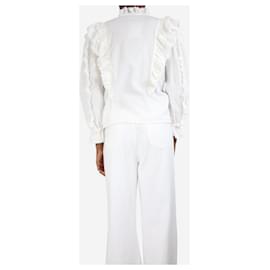 Magali Pascal-White high-neck ruffle shirt - size XS-White
