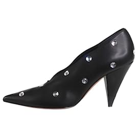 Céline-Black embellished pointed toe heel - size EU 38-Black