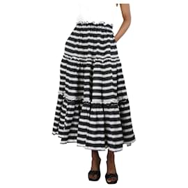 Lisa Marie Fernandez-Black striped tiered skirt - size XS-Black