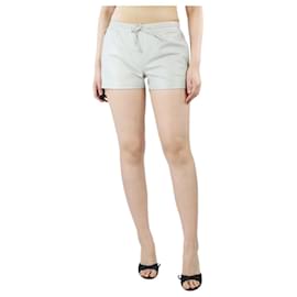 Ermanno Scervino-Pale green leather mini shorts - size UK 10-Green