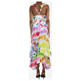 Autre Marque-Robe midi à volants imprimé fleuri multi - taille S-Multicolore