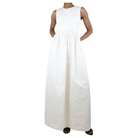 Autre Marque-Ivory sleeveless gathered midi dress - size UK 6-White