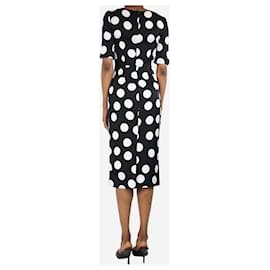 Dolce & Gabbana-Black and white polka dot midi dress - size UK 6-Black