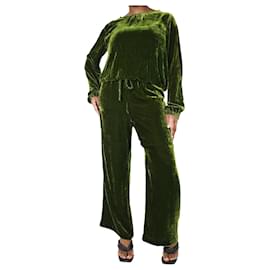 Autre Marque-Green velvet top and trouser set - size L-Green