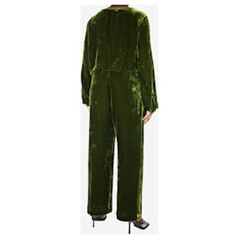 Autre Marque-Green velvet top and trouser set - size L-Green