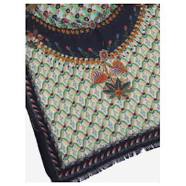 Etro-Green floral scarf-Green