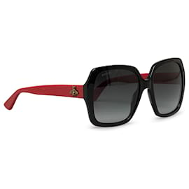 Gucci-Schwarze Gucci-Sonnenbrille mit ineinandergreifendem G-Bienen-Motiv-Schwarz