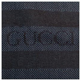 Gucci-Lenço de lã com logotipo azul Gucci-Azul