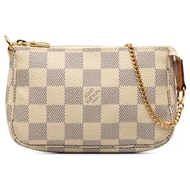 Louis Vuitton-Accessori per mini pochette Louis Vuitton Damier Azur bianco-Bianco