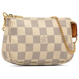 Louis Vuitton-Accessori per mini pochette Louis Vuitton Damier Azur bianco-Bianco