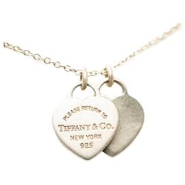 Tiffany & Co-Collana con etichetta a cuore foderata in argento Tiffany-Argento