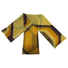 Gucci-Lenço de seda estampado amarelo Gucci-Amarelo