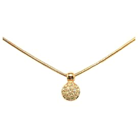 Dior-Collana con ciondolo con strass in oro Dior-D'oro