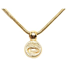 Dior-Dior Goldkette mit Strass-Anhänger-Golden