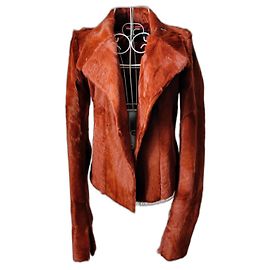 Plein Sud Short mink coat Orange Light brown