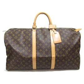 Louis Vuitton-Louis Vuitton Keepall 55 Bolsa de viaje de lona M41424 en buen estado-Otro