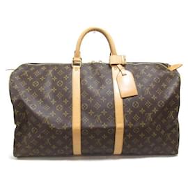 Louis Vuitton-Louis Vuitton Keepall 55 Bolsa de viagem em lona M41424 em boa condição-Outro