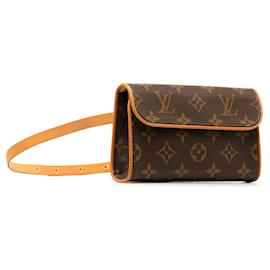 Louis Vuitton-Bolsa com cinto de lona florentina Louis Vuitton Pochette M51855 em boa condição-Outro