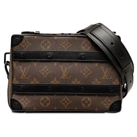 Louis Vuitton-Bolsa Louis Vuitton Monograma Macassar com alça macia em lona Crossbody M45935 em boa condição-Outro