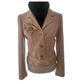 Chanel Silk Jacket Pink with Removable Camellia Other