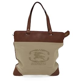 Burberry-BURBERRY Tote Bag Canvas Beige Auth ac2929-Beige