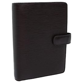 Louis Vuitton-LOUIS VUITTON Epi Agenda MM Day Planner Cover Mocha R2004D LV Auth 72081-Otro